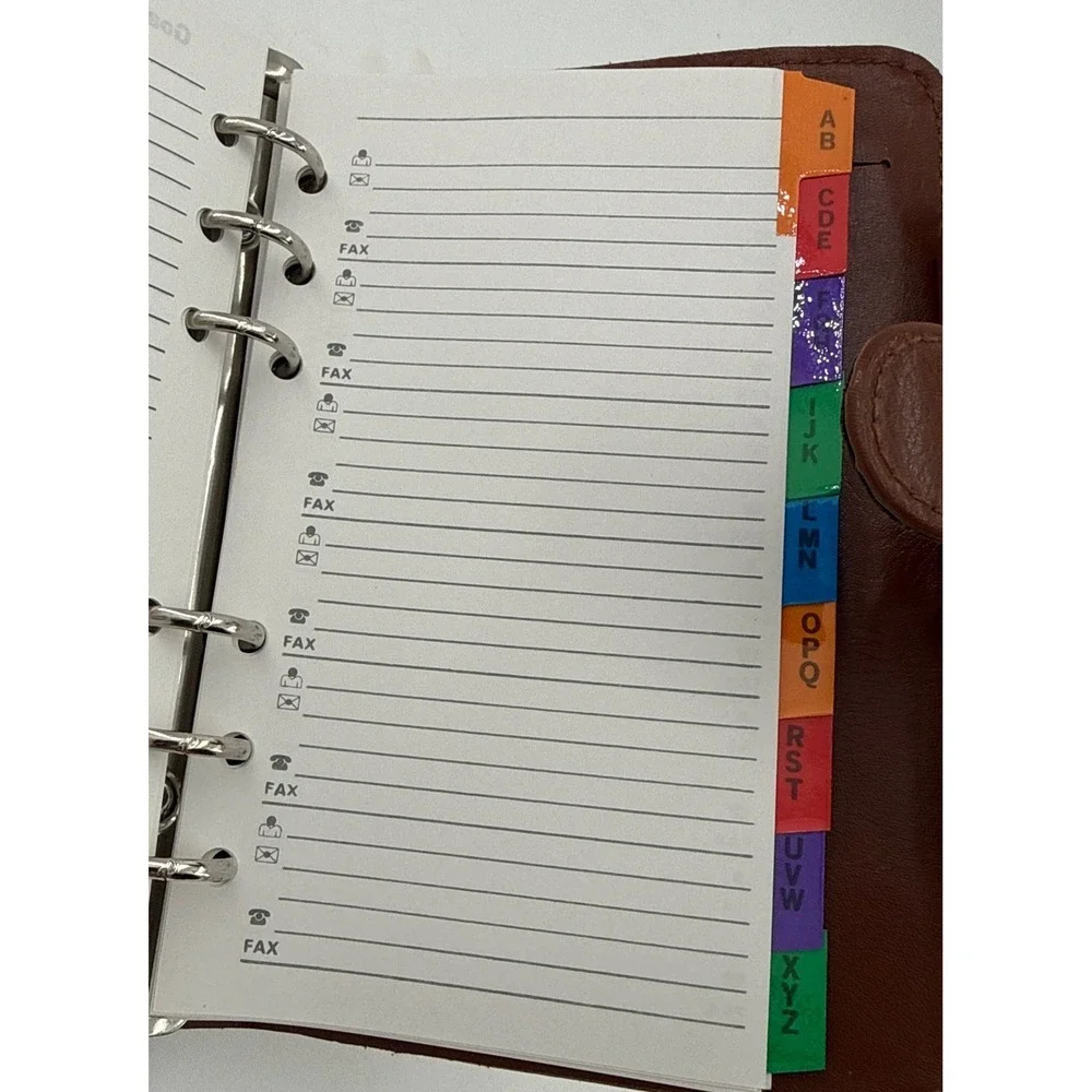 Vtg Diary Planner Binder Notebook, Reusable Leather Journal Weekly Monthly NOS